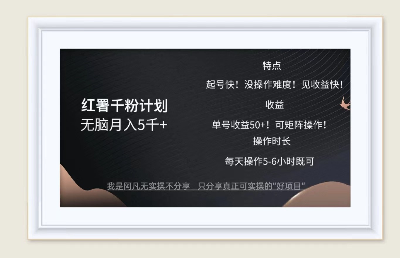 红薯千粉计划无脑月入5千+！既做既赚！-U·Muse