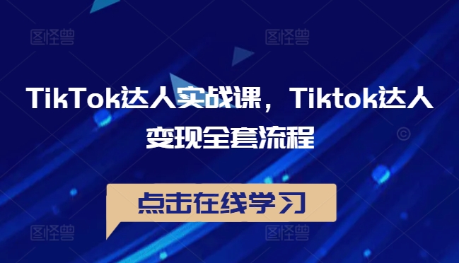 TikTok达人实战课，Tiktok达人变现全套流程-U·Muse